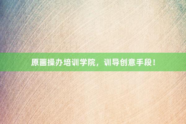 原画操办培训学院，训导创意手段！